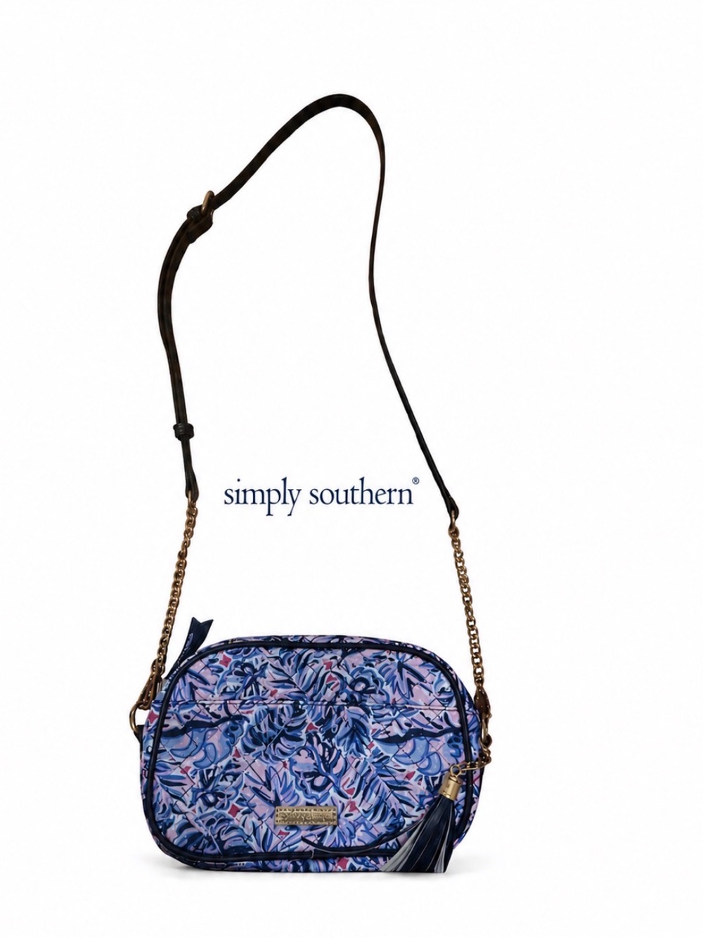 Stylish Blue & Pink Patterned Women's Zip Pouch